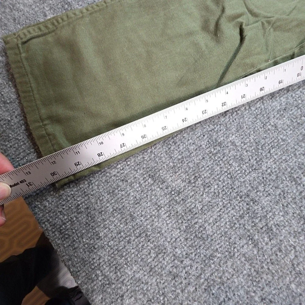 Utility Pants Mens 32x31 Green Canvas Chino Workwear Casual Straight Leg USA